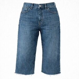 Levi’s 505 Classic Straight Leg Mid Rise Cut Off Raw Edge Cropped Jorts 14